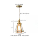 Minimalist copper glass led hanging lamp kitchen pendant light