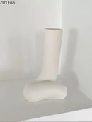 Minimalist cream abstract human body vase bedroom ceramic decor