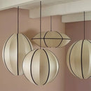 Minimalist cream & black geometric pendant light – dining room