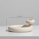 Minimalist cream ceramic art vase living room sculptural decor