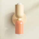 Minimalist cream & coral double head wall lamps for bedroom