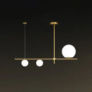 DecorBites™ Minimalist Cream Glass Globe Island Pendant Light for Dining Room