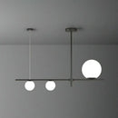 DecorBites™ Minimalist Cream Glass Globe Island Pendant Light for Dining Room