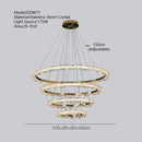 Minimalist crystal gold & black ring chandelier dining room light