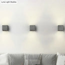 Minimalist cube cement flush mount wall light for stairs