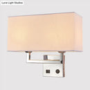 DecorBites™ Minimalist Cuboidal Fabric Wall Light Fixture - Beige/White, 2 Lights - Ideal for Living Room