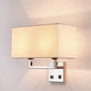 DecorBites™ Minimalist Cuboidal Fabric Wall Light Fixture - Beige/White, 2 Lights - Ideal for Living Room