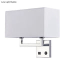 DecorBites™ Minimalist Cuboidal Fabric Wall Light Fixture - Beige/White, 2 Lights - Ideal for Living Room