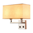 DecorBites™ Minimalist Cuboidal Fabric Wall Light Fixture - Beige/White, 2 Lights - Ideal for Living Room