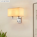 DecorBites™ Minimalist Cuboidal Fabric Wall Light Fixture - Beige/White, 2 Lights - Ideal for Living Room