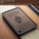 Minimalist dark brown and black bamboo tea tray dining room storage