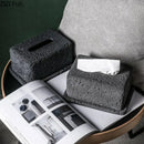 Minimalist dark gray concrete tissue box rack kitchen decor