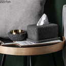 Minimalist dark gray concrete tissue box rack kitchen decor