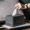 Minimalist dark gray concrete tissue box rack kitchen decor