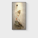 Minimalist earthy lotus led wall lamp for bedroom canvas decor