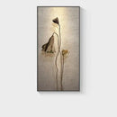 Minimalist earthy lotus led wall lamp for bedroom canvas decor