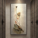 Minimalist earthy lotus led wall lamp for bedroom canvas decor