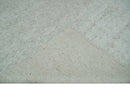 Minimalist Fine Hand Knotted Ivory and Silver 9x12 Rug Made with Fine Wool, Solid Rug | AC37912