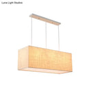 Minimalist flaxen rectangle island lighting kitchen fabric pendant
