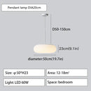 Minimalist frosted white glass pendant lamp for dining table