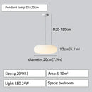 Minimalist frosted white glass pendant lamp for dining table