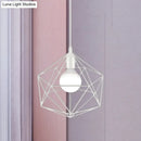 Minimalist geometric metal pendant light black & white living room