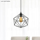 Minimalist geometric metal pendant light black & white living room