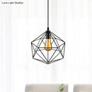 Minimalist geometric metal pendant light black & white living room