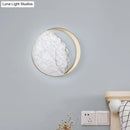 DecorBites™ Minimalist Moon Wall Lamp Marble 1-Head Sconce in Gold - Perfect for Living Room