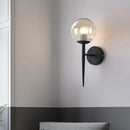 Minimalist gold & black clear glass wall sconce living room pencil arm