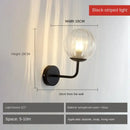 Minimalist gold & black glass ball led wall lamp bedroom light