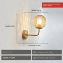 Minimalist gold & black glass ball led wall lamp bedroom light