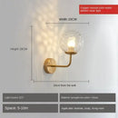 Minimalist gold & black glass ball led wall lamp bedroom light