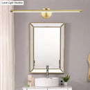 Minimalist gold brass led sconce bathroom vanity light