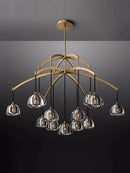 Minimalist gold crystal chandelier lighting for dining room