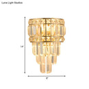 Minimalist gold crystal wall lamp 3-light living room fixture
