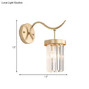 Minimalist gold crystal wall mount light bedroom sconce