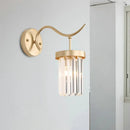 Minimalist gold crystal wall mount light bedroom sconce