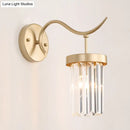Minimalist gold crystal wall mount light bedroom sconce