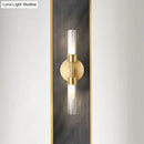 Minimalist gold double cylinder wall sconce bedroom 2 light inch fixture