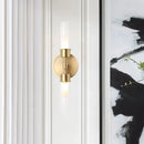 Minimalist gold double cylinder wall sconce bedroom 2 light inch fixture