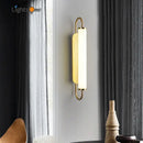 Minimalist gold elegant wall sconce for bedroom with frosted glass