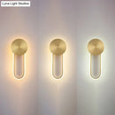 Minimalist gold elliptical wall sconce light for bedroom