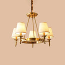 Minimalist gold fabric bedroom conical ceiling chandelier