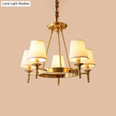 Minimalist gold fabric bedroom conical ceiling chandelier
