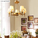 Minimalist gold fabric bedroom conical ceiling chandelier