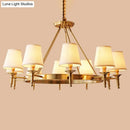 Minimalist gold fabric bedroom conical ceiling chandelier