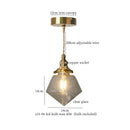 Minimalist gold faceted bubble glass led hanging light dining room