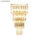 Minimalist gold finish crystal block wall sconce living room light