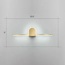 Minimalist gold finish led vanity light for bathroom walls